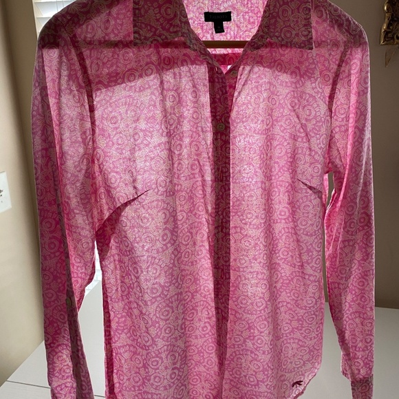 Talbots Pink Floral Patterned Long Sleeve Button Up Shirt Size M - Picture 11 of 15